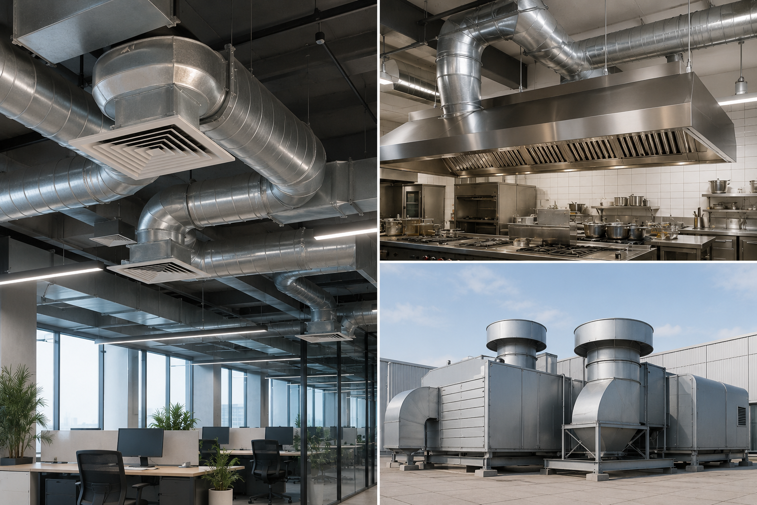 Commercial ventilation systems and airflow distribution